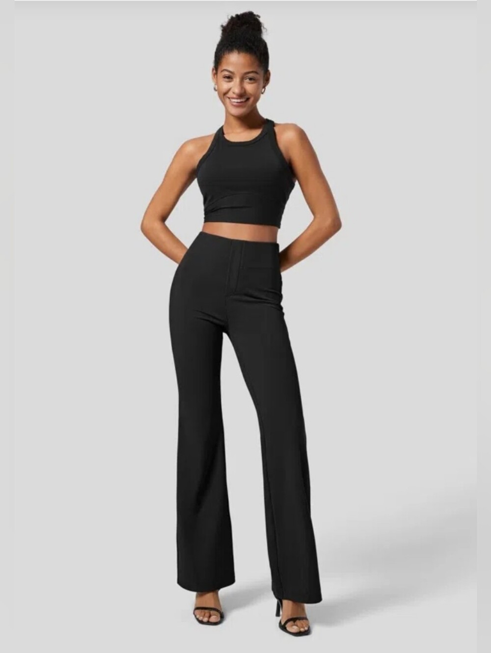 Halara Flex High Waisted Back Side Pocket Slight Flare Work Pants XS Petite